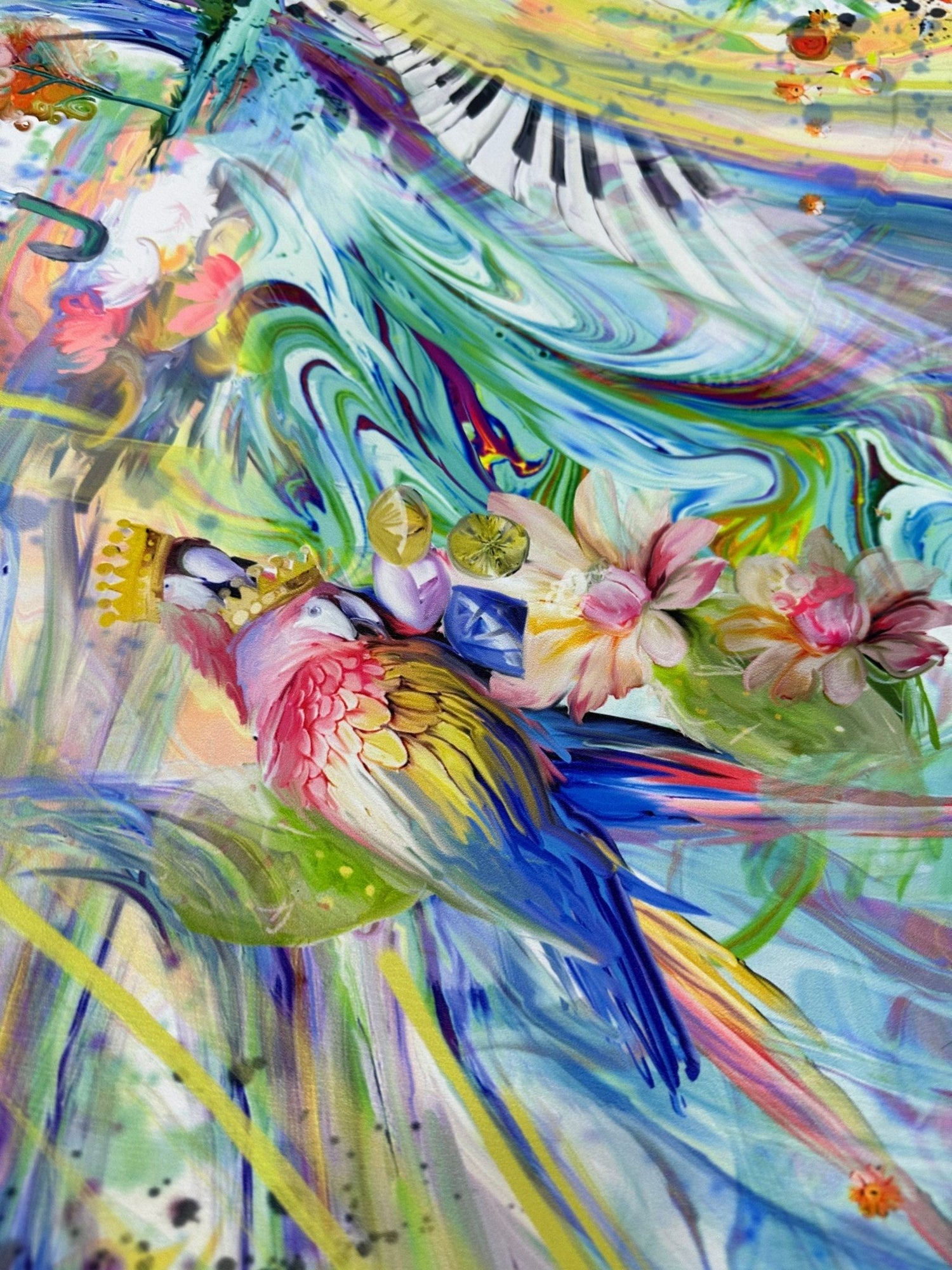 Tie Dye Pattern, Parrot Design Fabric - Whotex Online Fabric Store