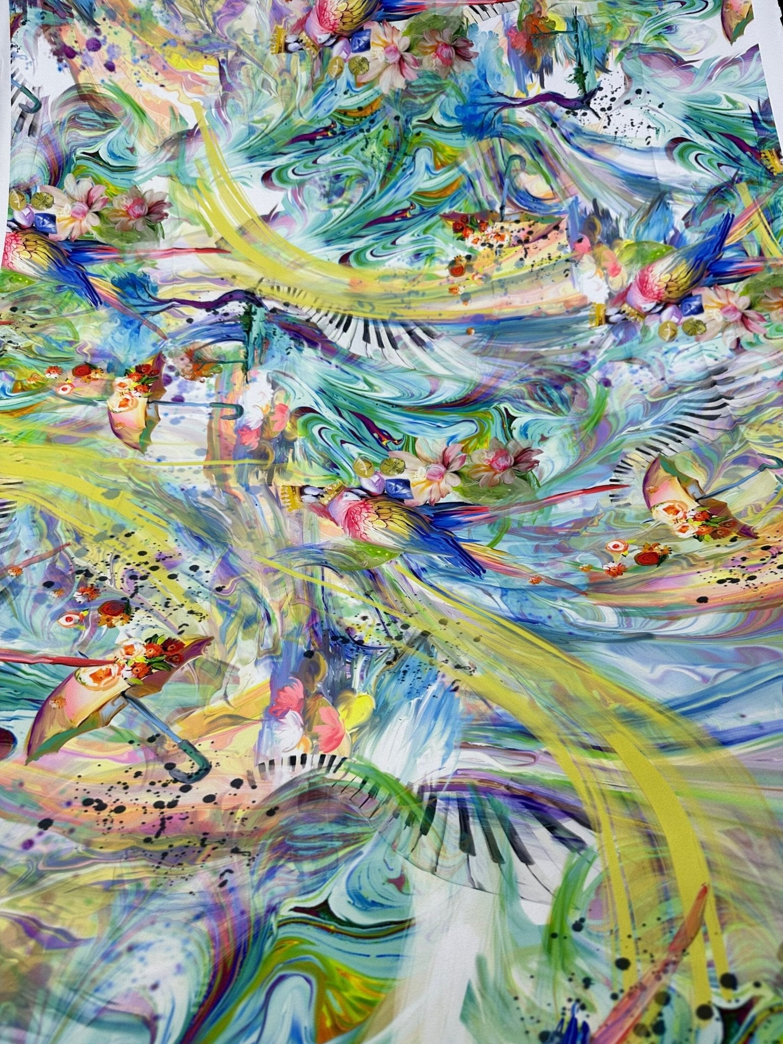 Tie Dye Pattern, Parrot Design Fabric - Whotex Online Fabric Store