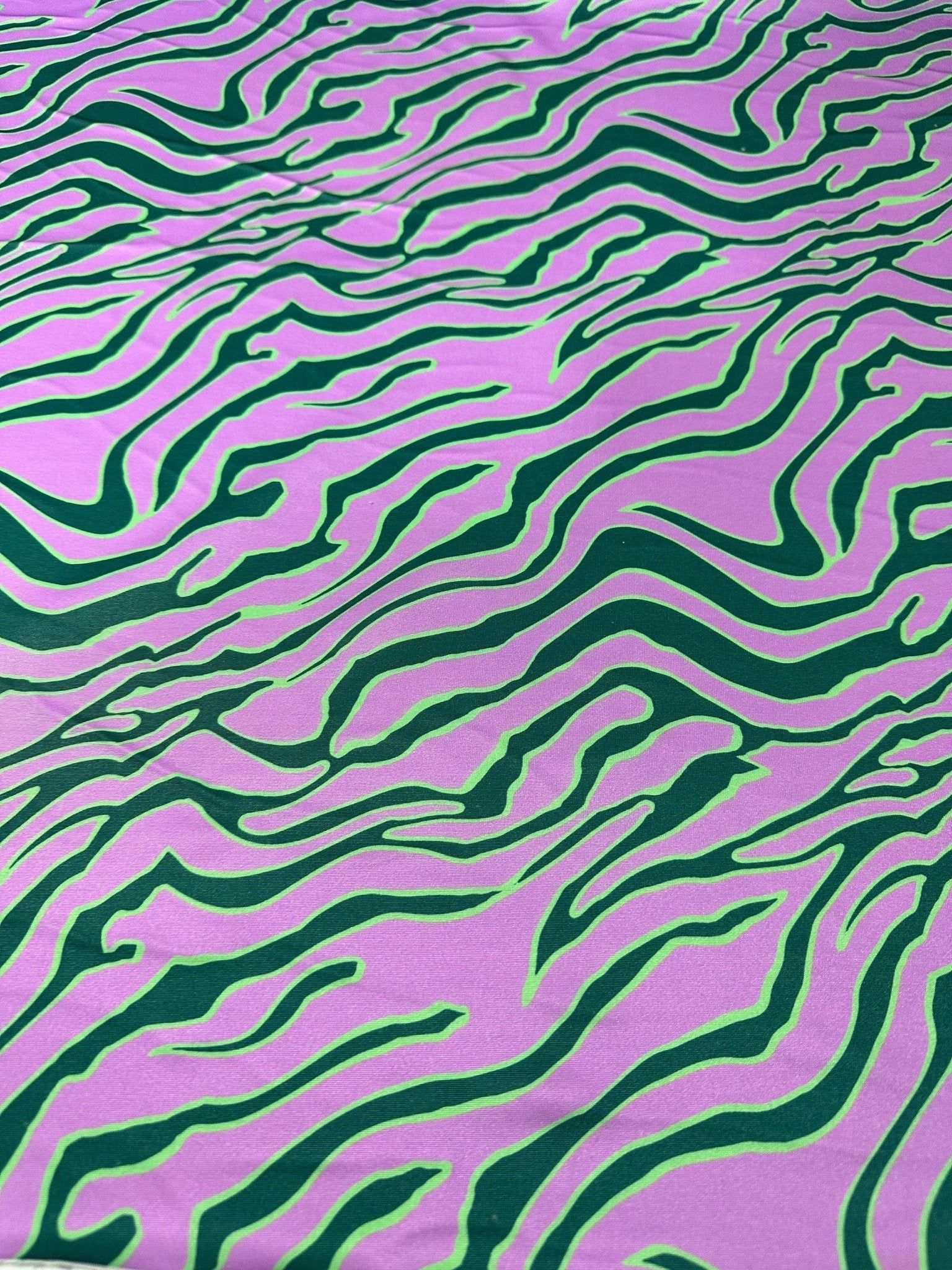 Tiger Pattern Fabric,, Green purple exotic animal pattern Fabric - Whotex Online Fabric Store