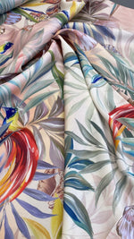 Tropical Bird and Leaf Print Fabric - Whotex Online Fabric Store