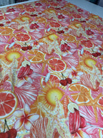 Tropical Citrus Sequin Fabric – Red and Pink Starfish 2 - Way Stretch Fabric By The Yard - Whotex Online Fabric Store