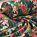 Tropical Floral Print Lycra Stretch Fabric by the Metre - Whotex Fabrics London