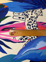 Tropical Leopard Print Satin Fabric by the Metre - Whotex Fabrics London