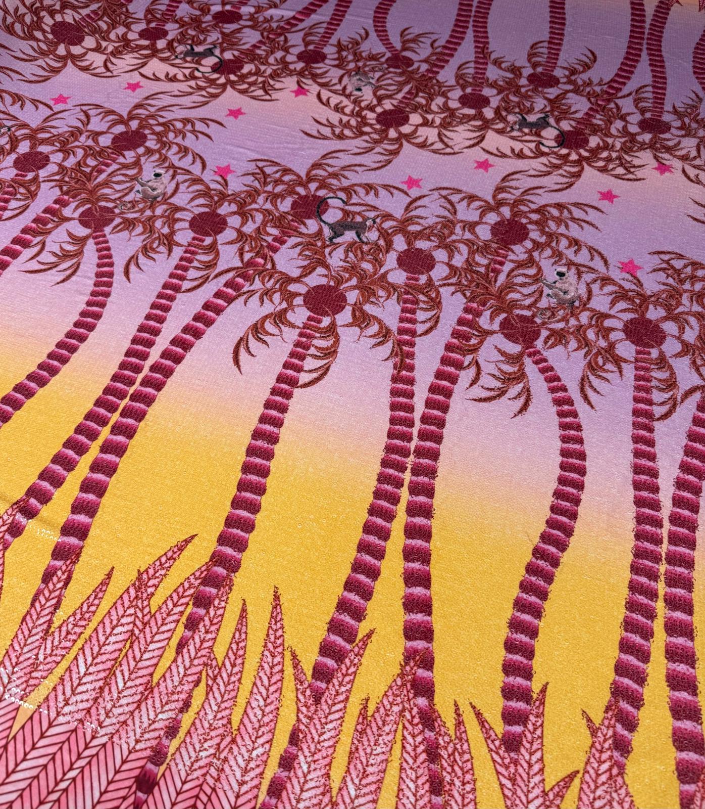 Tropical Palm Ombre Fabric for Summer Dresses - Whotex Fabrics London