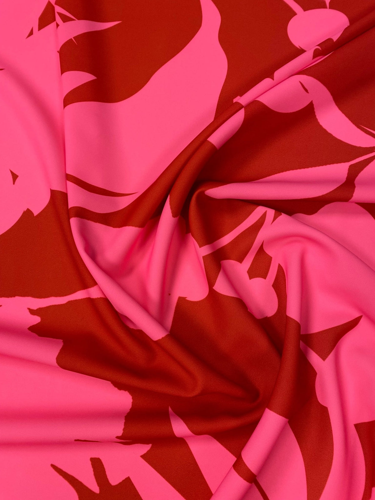 Tropical Pink and Red Fabric Vibrant Floral By Metre - Whotex Fabrics London