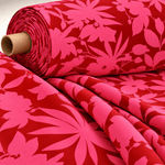 Tropical Pink and Red Fabric Vibrant Floral By Metre - Whotex Fabrics London