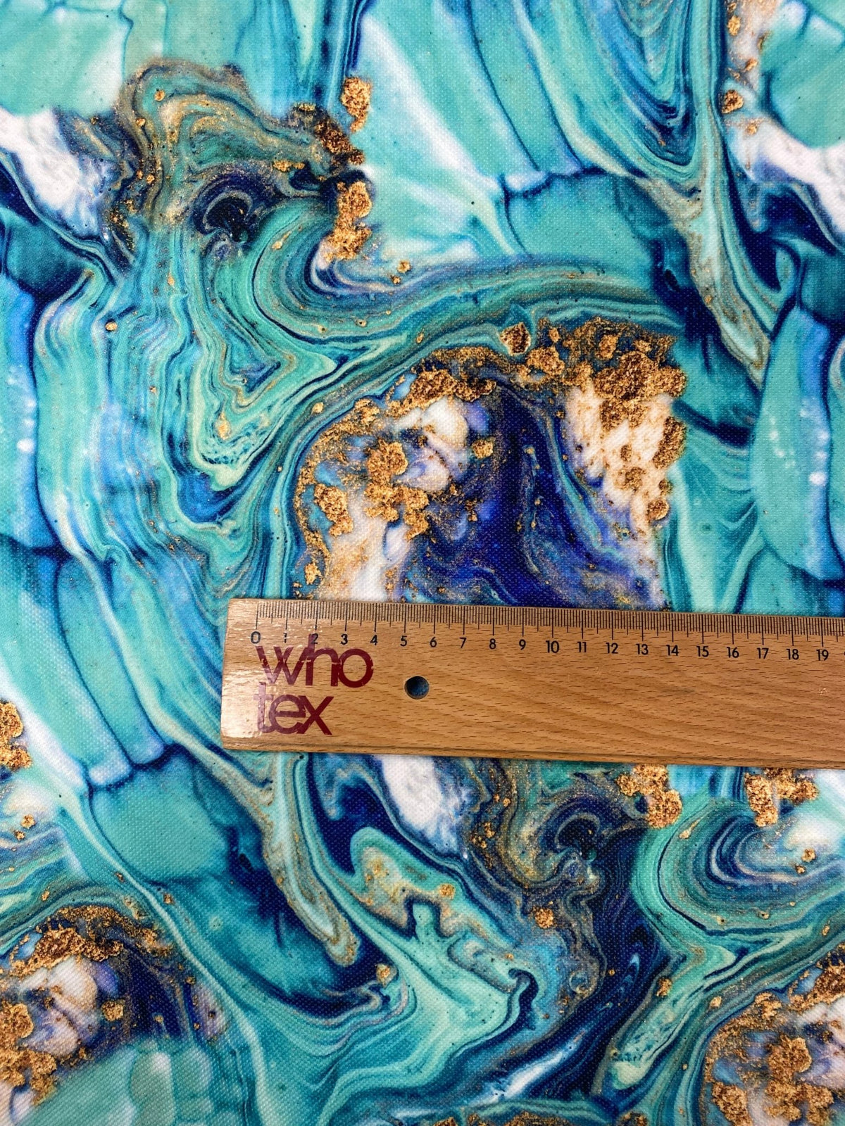Turquoise and Blue Marble Print Fabric - Whotex Fabrics London