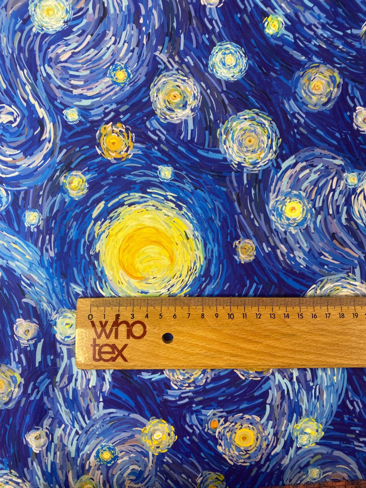Van Gogh Inspired Satin Fabric By Metre - Whotex Fabrics London