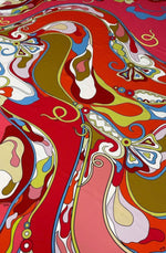 Vibrant Abstract Crepe Fabric – Bold Colours by the Metre - Whotex Fabrics London