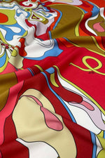 Vibrant Abstract Crepe Fabric – Bold Colours by the Metre - Whotex Fabrics London