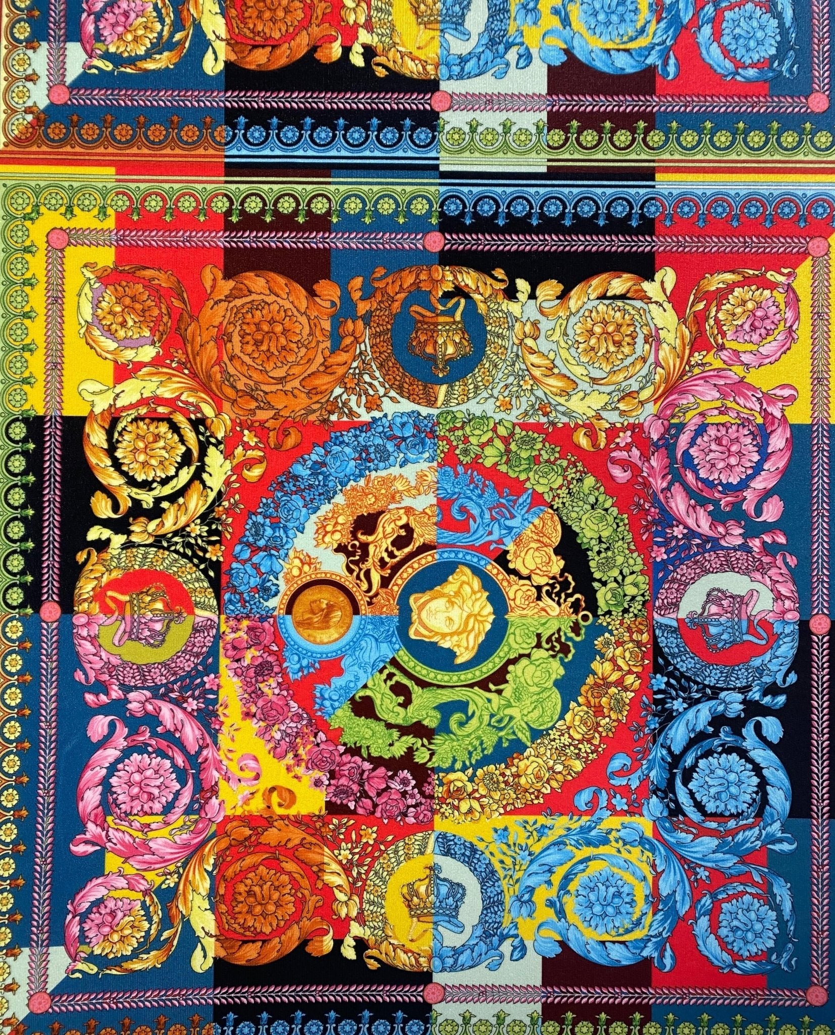 Vibrant Baroque Patchwork Fabric by the Metre - Whotex Fabrics London