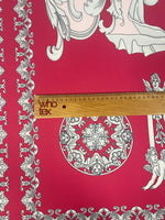 Vintage Baroque Cherub Pattern Fabric in Pink - Whotex Online Fabric Store