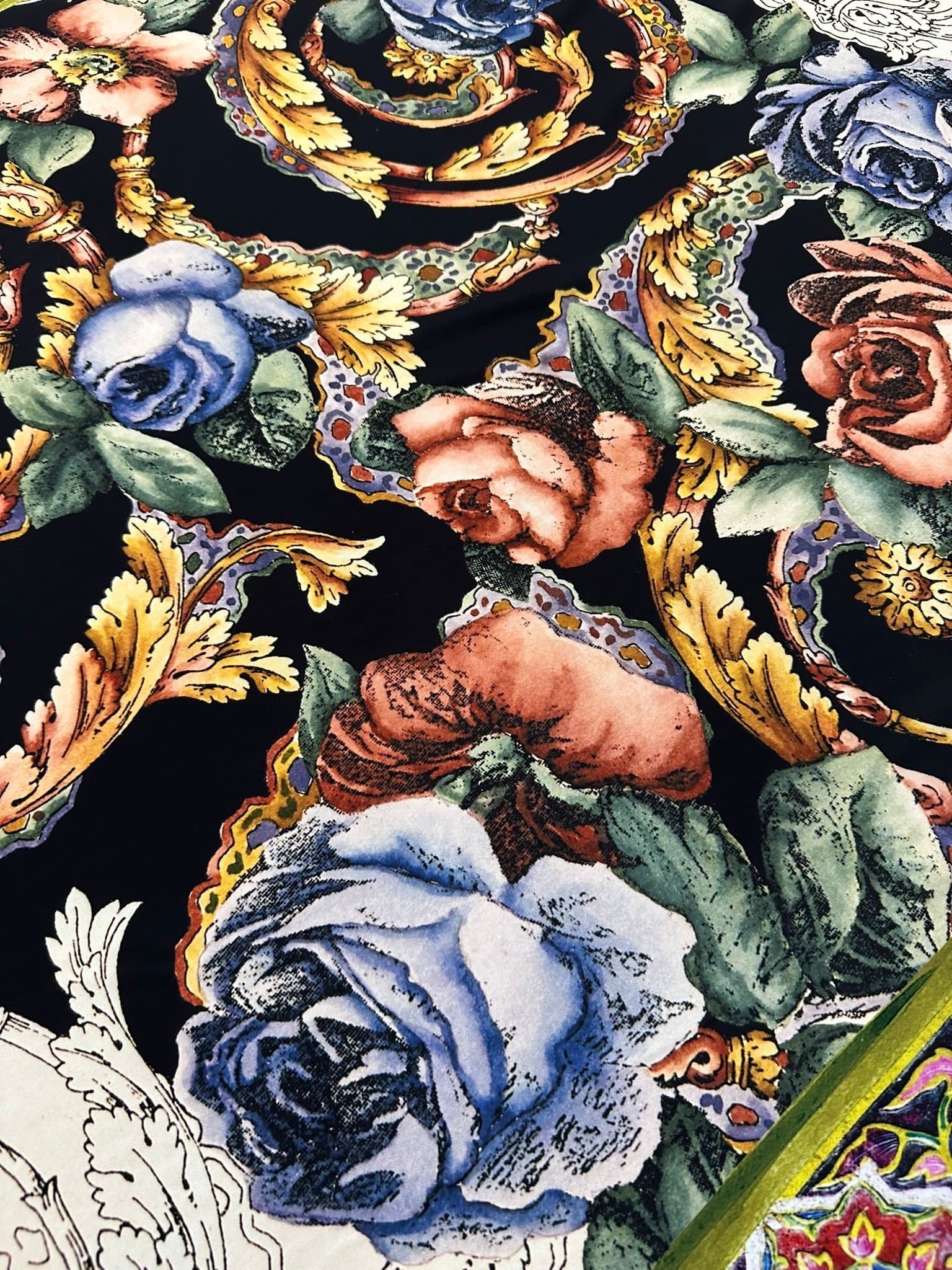 Vintage Baroque Pattern Fabric, Floral Pattern high quality Fabric - Whotex Online Fabric Store