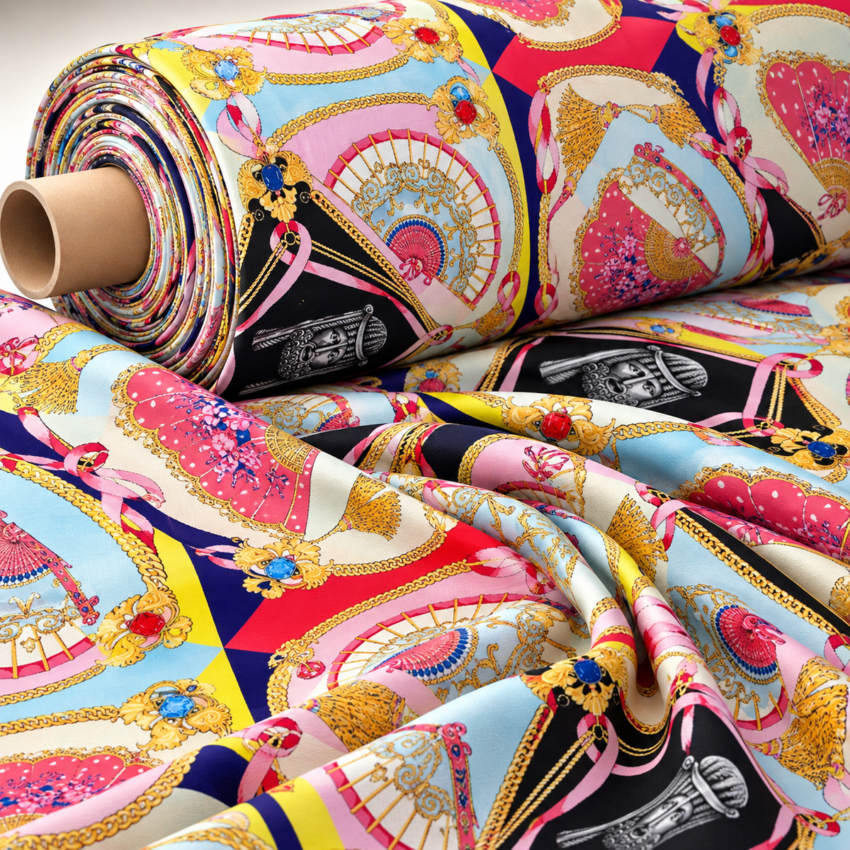 Vintage Baroque Pattern Fabric Sold by Metre - Whotex Fabrics London