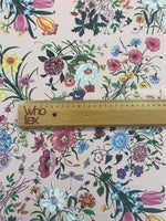 Vintage Botanical Floral Print Fabric on Cream Background - Whotex Online Fabric Store