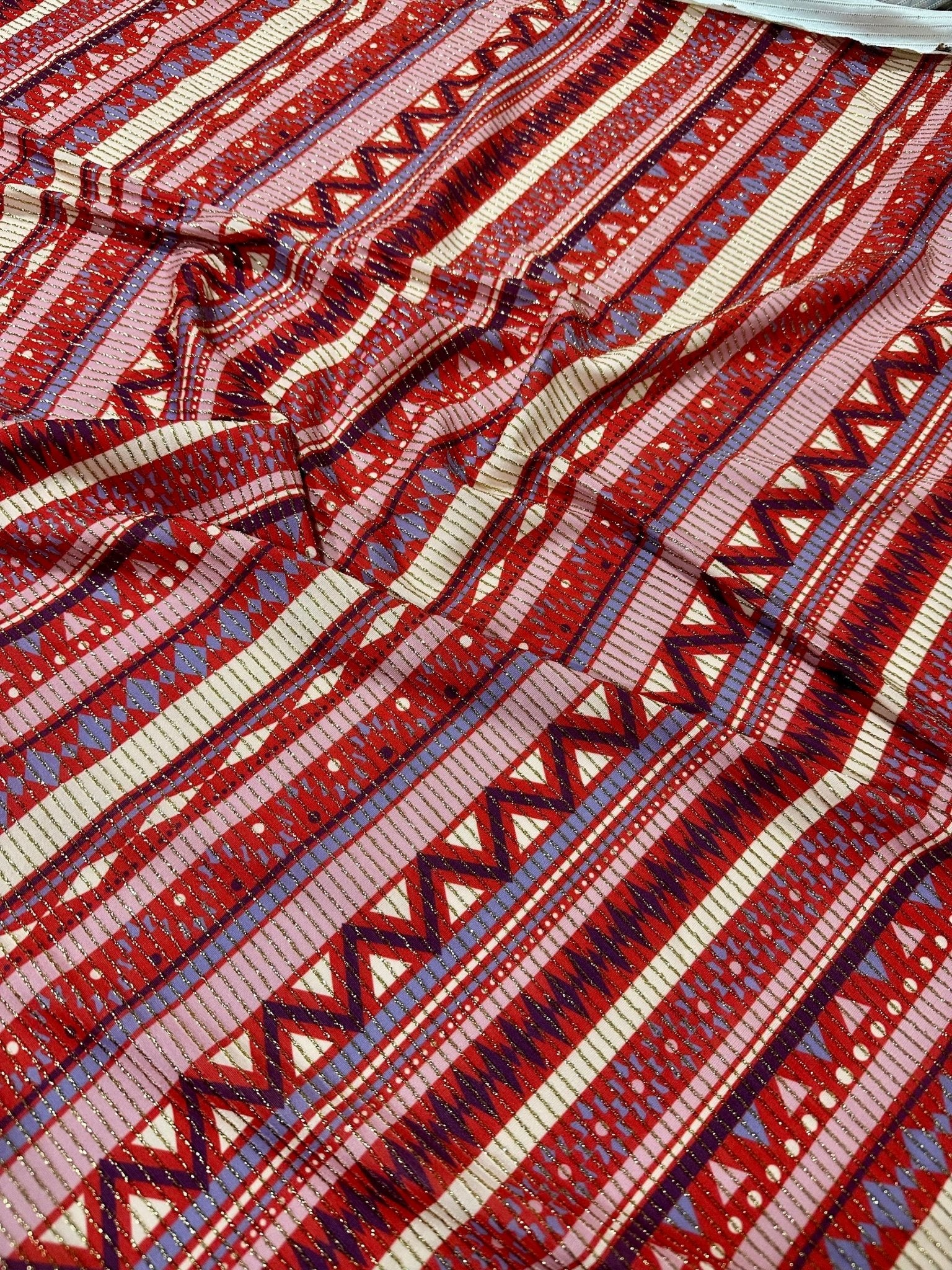 Vintage Ethnic Pattern Fabric, Shimmer Ottoman Fabric, 4 - Way Stretch - Whotex Online Fabric Store