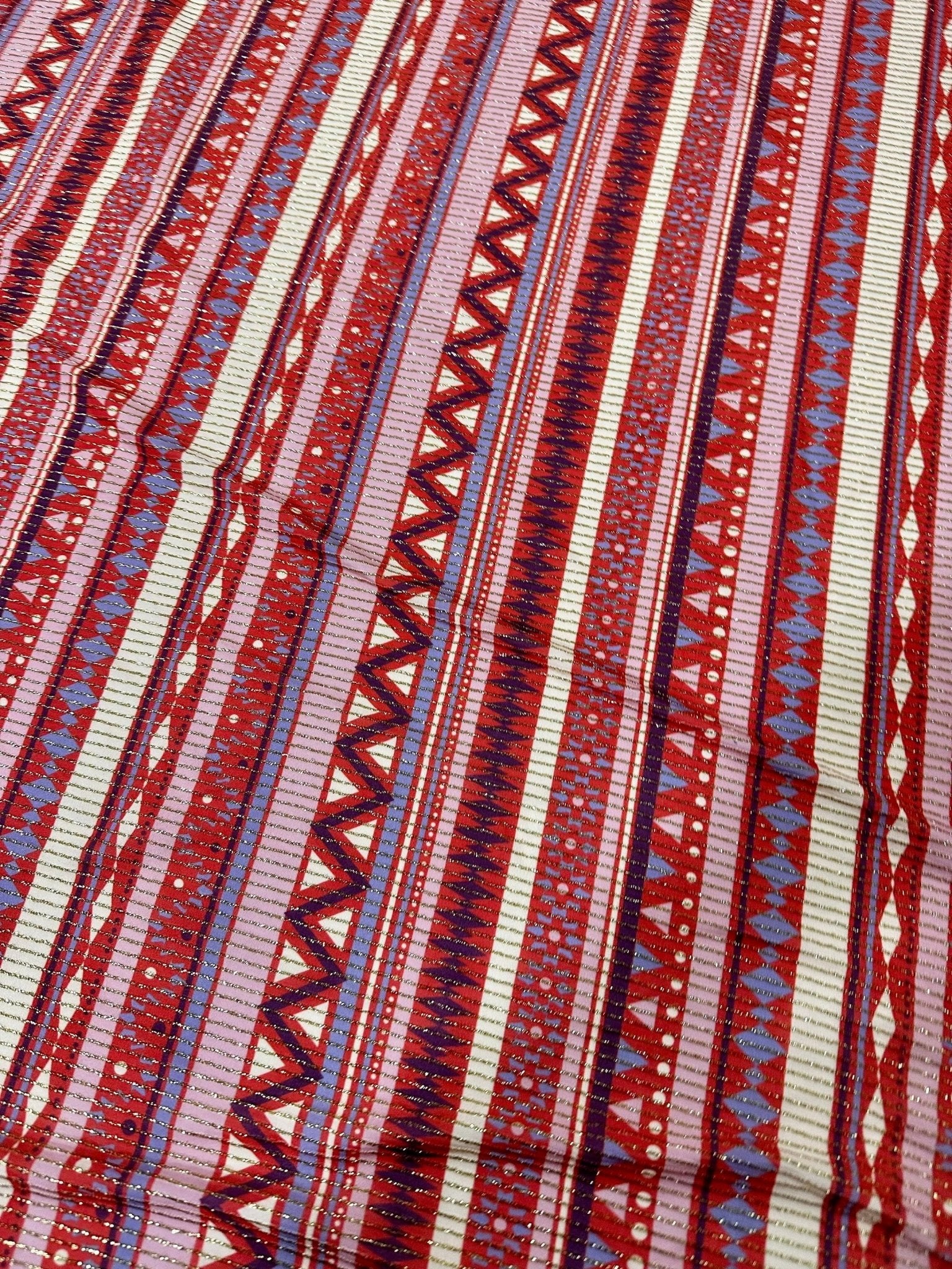 Vintage Ethnic Pattern Fabric, Shimmer Ottoman Fabric, 4 - Way Stretch - Whotex Online Fabric Store