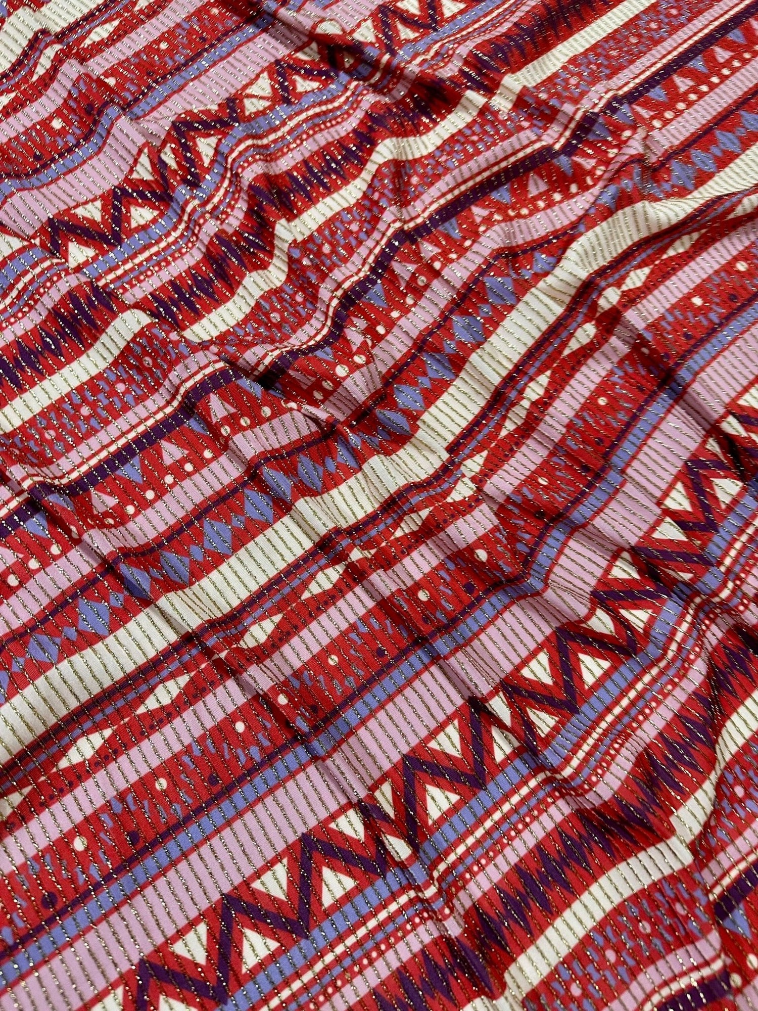 Vintage Ethnic Pattern Fabric, Shimmer Ottoman Fabric, 4 - Way Stretch - Whotex Online Fabric Store