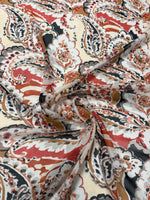 Warm Paisley Print Fabric – Soft Drape Dressmaking Cloth - Whotex Fabrics London