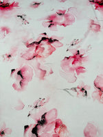 Watercolor Floral Patern Fabric, Pink White Design Fabric - Whotex Online Fabric Store