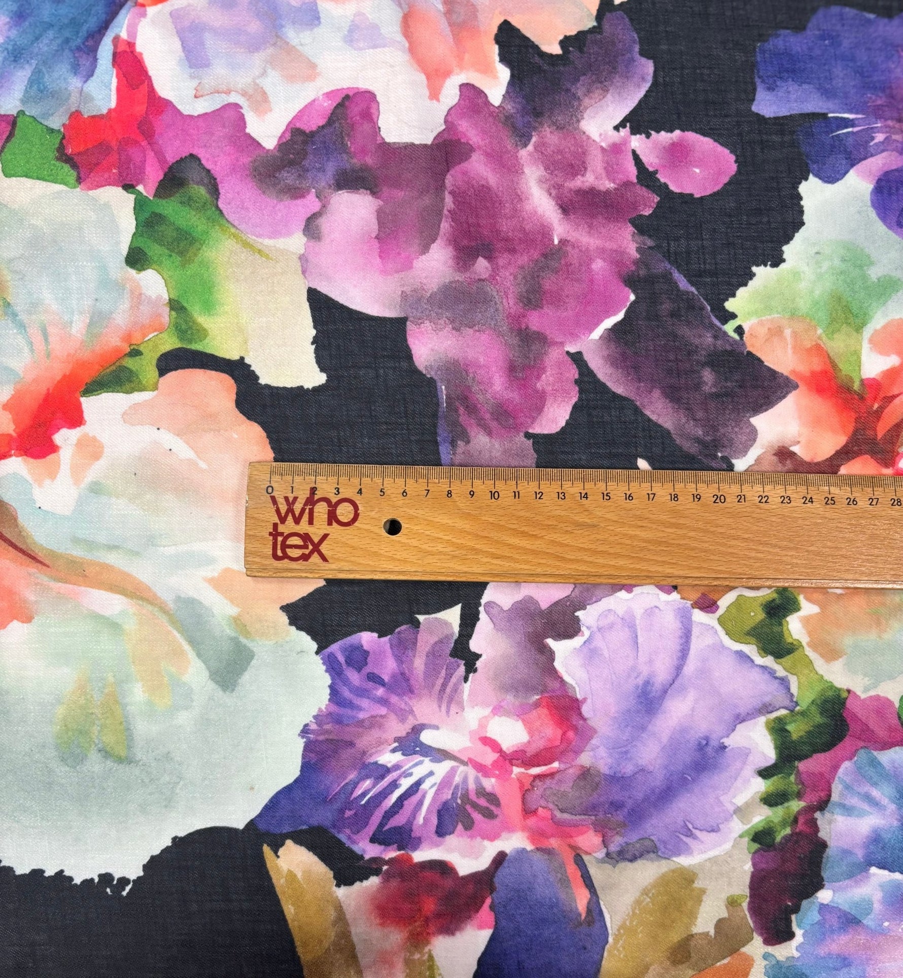 Watercolour Floral Linen Fabric by the Metre - Whotex Fabrics London