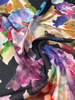 Watercolour Floral Linen Fabric by the Metre - Whotex Fabrics London