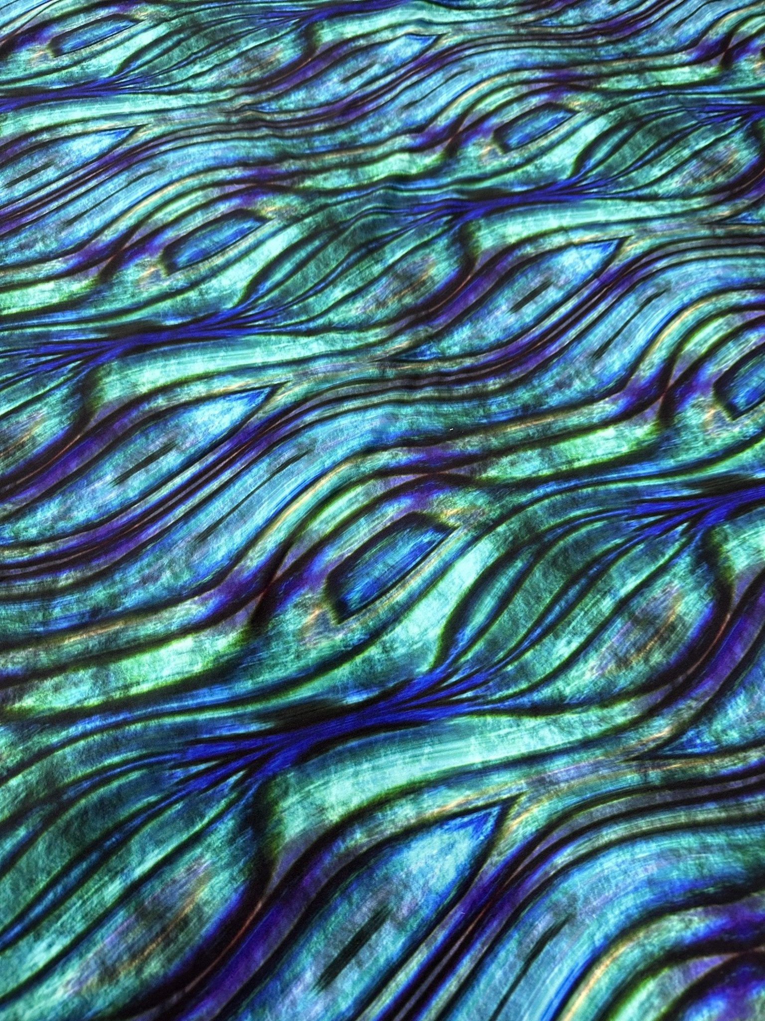 Wave Pattern Blue Green Fabric, - Whotex Online Fabric Store