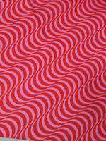Wave Pattern Fabric,, Red pink striped Fabric - Whotex Online Fabric Store