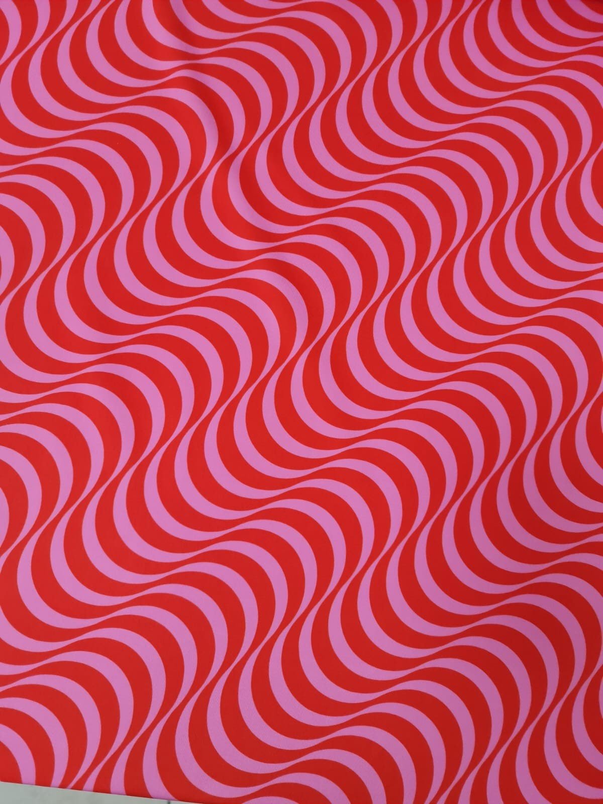 Wave Pattern Fabric,, Red pink striped Fabric - Whotex Online Fabric Store