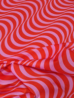 Wave Pattern Fabric,, Red pink striped Fabric - Whotex Online Fabric Store
