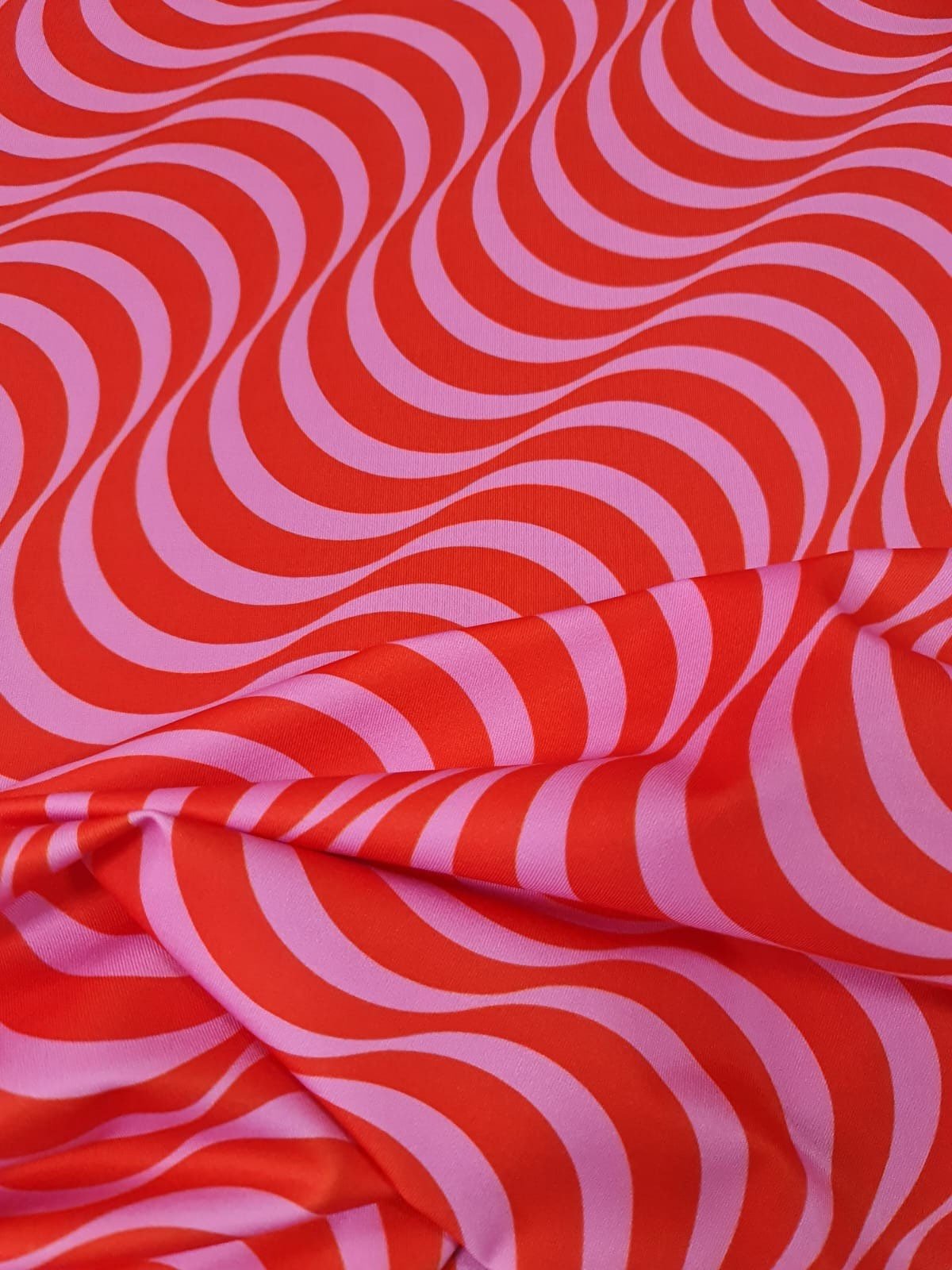 Wave Pattern Fabric,, Red pink striped Fabric - Whotex Online Fabric Store