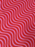 Wave Pattern Fabric,, Red pink striped Fabric - Whotex Online Fabric Store