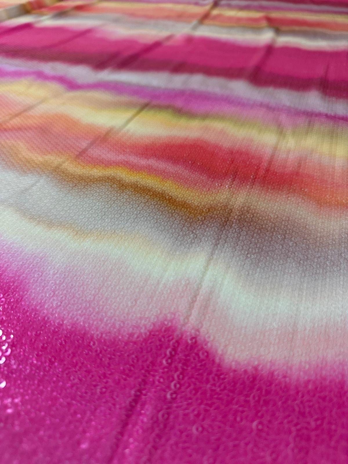 Wavy Pink Soft Color Sequin Fabric, 2 - Way Stretch Sequin Fabric By The Yard - Whotex Online Fabric Store