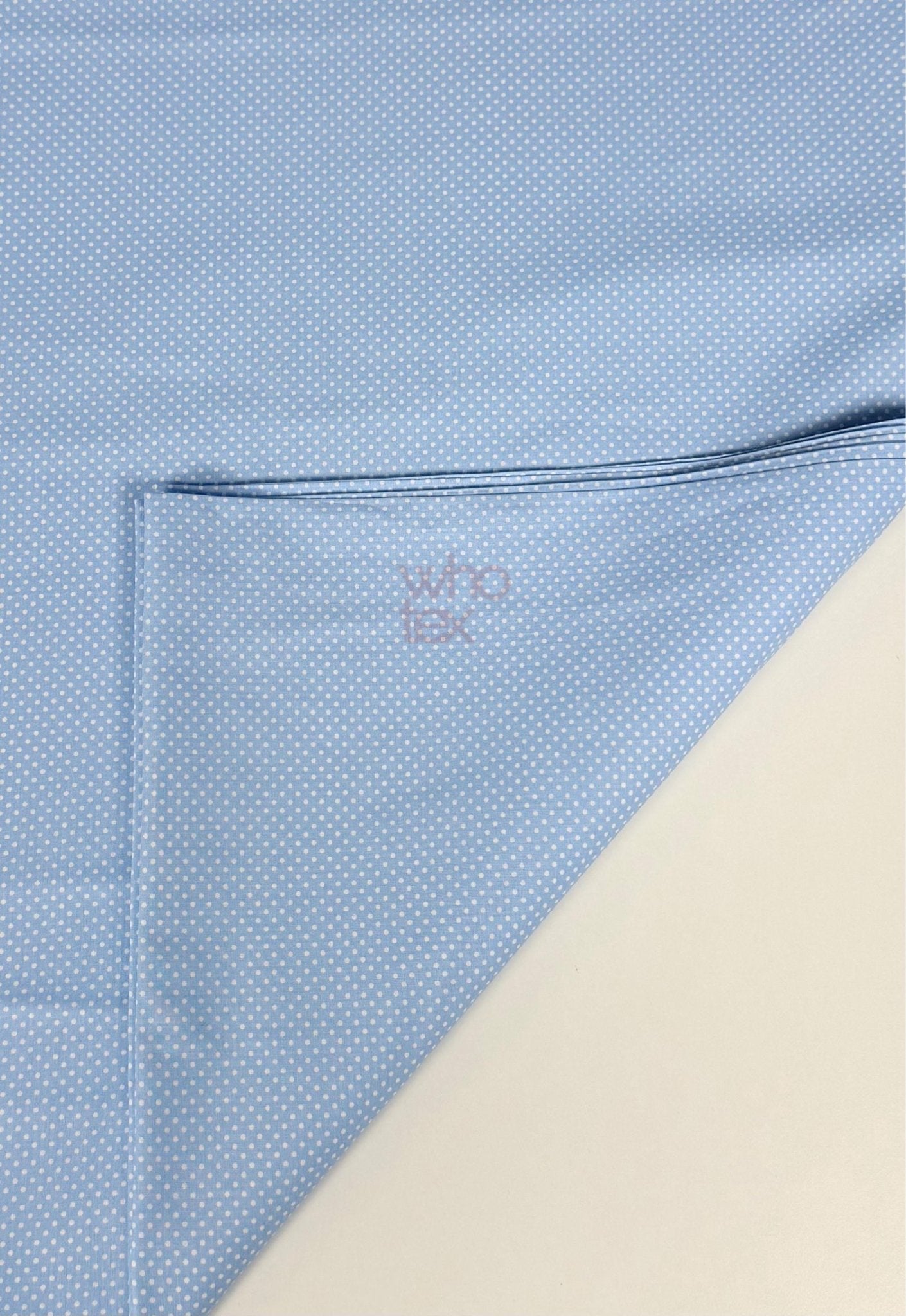 White Blue Polka Dot Poplin Fabric, Full Cotton Fabric By The Yard - Whotex Online Fabric Store