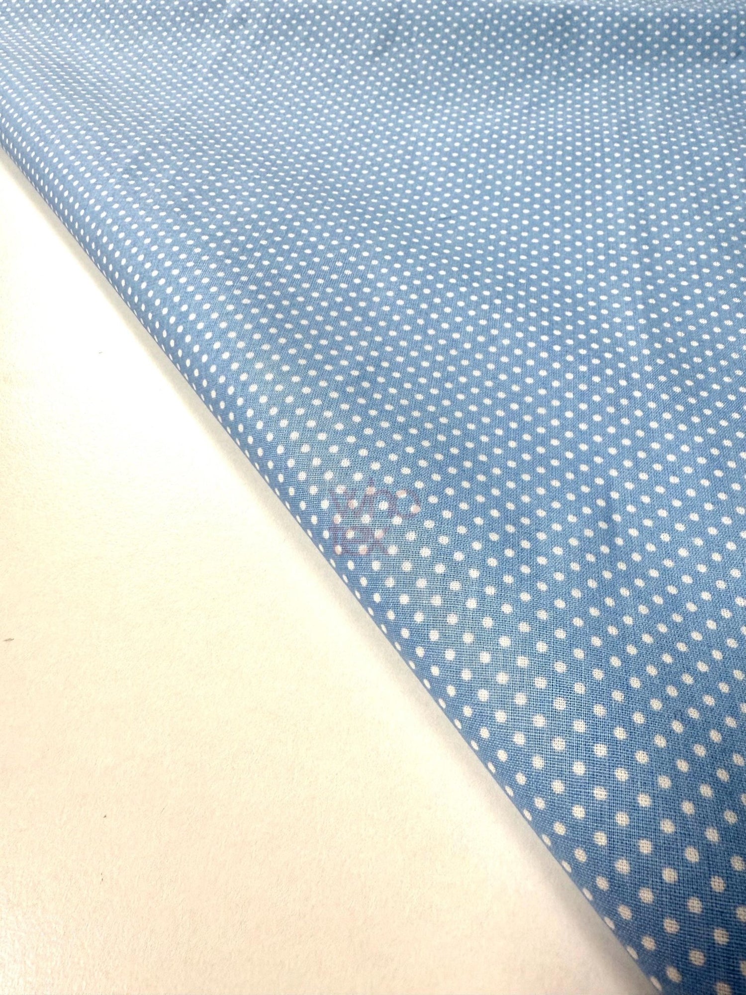 White Blue Polka Dot Poplin Fabric, Full Cotton Fabric By The Yard - Whotex Online Fabric Store