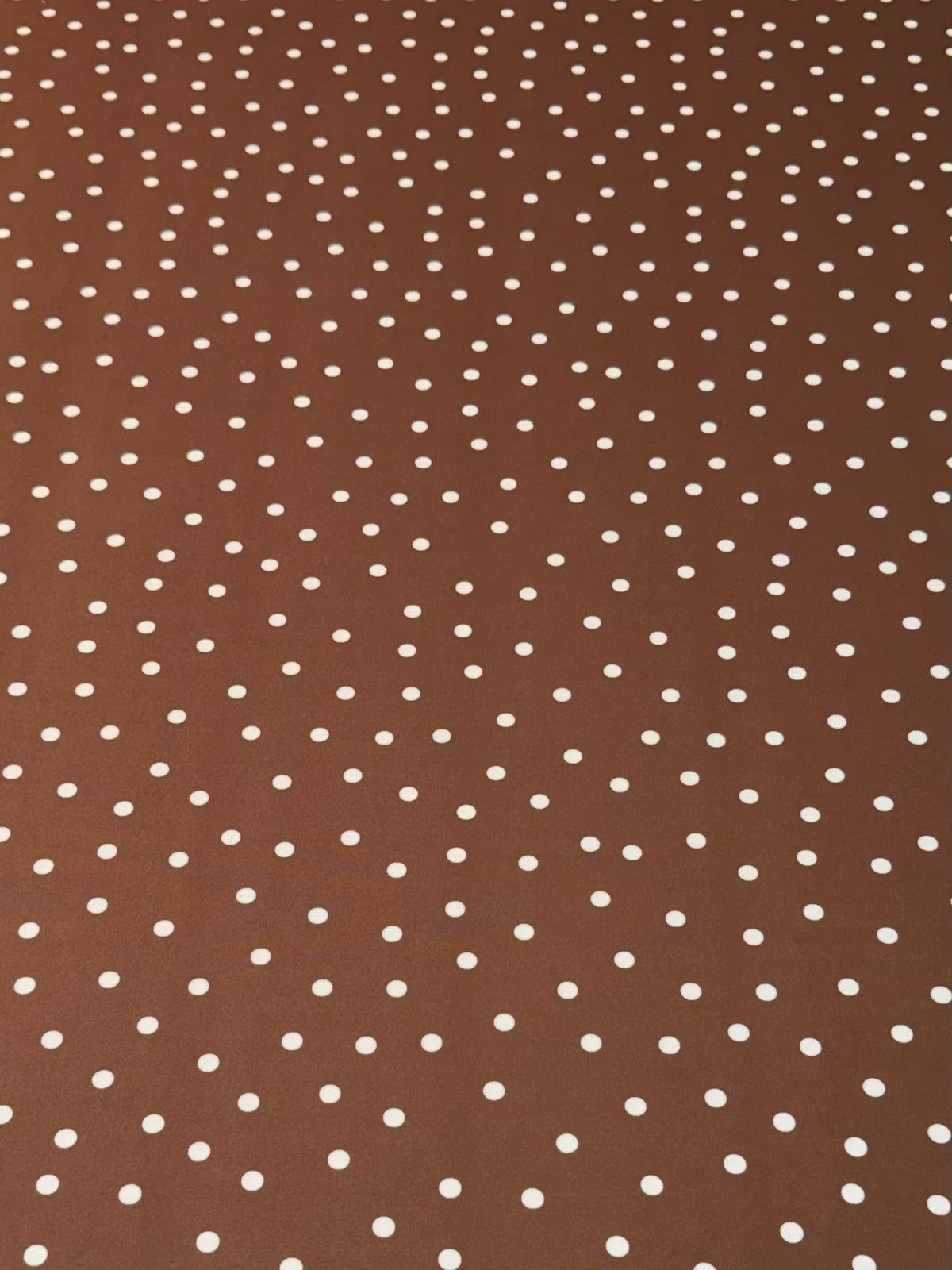 White Polka Dot Fabric on Brown Stretch Scuba Fabric by the Metre - Whotex Fabrics London