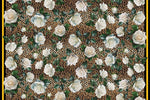 White Rose Pattern Fabric, Cheetah Pattern Bordered Fabric - Whotex Online Fabric Store