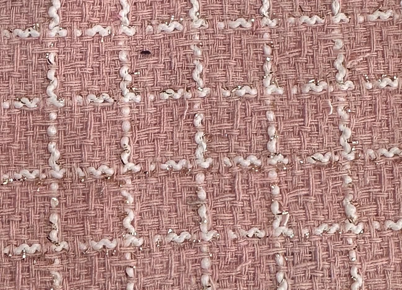 White Sparkling Tweed Fabric, Cotton Tweed Black, Pink and Gray, Fabric, Luxury Cotton - Whotex