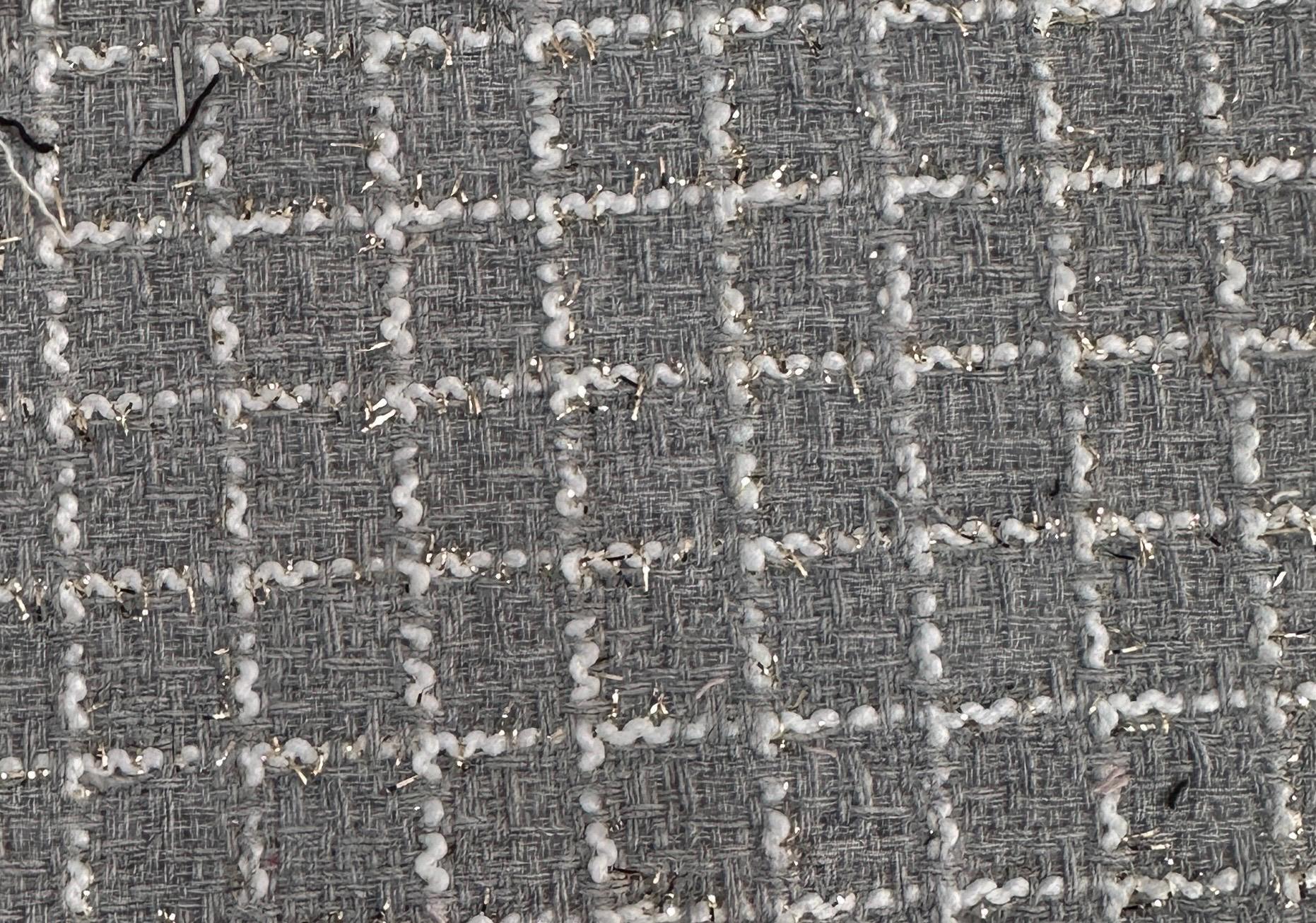 White Sparkling Tweed Fabric, Cotton Tweed Black, Pink and Gray, Fabric, Luxury Cotton - Whotex