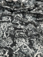 Wild Forest Pattern Fabric, Black White Animal Pattern Fabric - Whotex Online Fabric Store