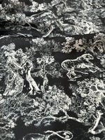 Wild Forest Pattern Fabric, Black White Animal Pattern Fabric - Whotex Online Fabric Store