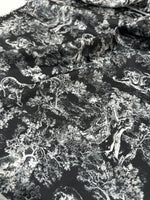 Wild Forest Pattern Fabric, Black White Animal Pattern Fabric - Whotex Online Fabric Store