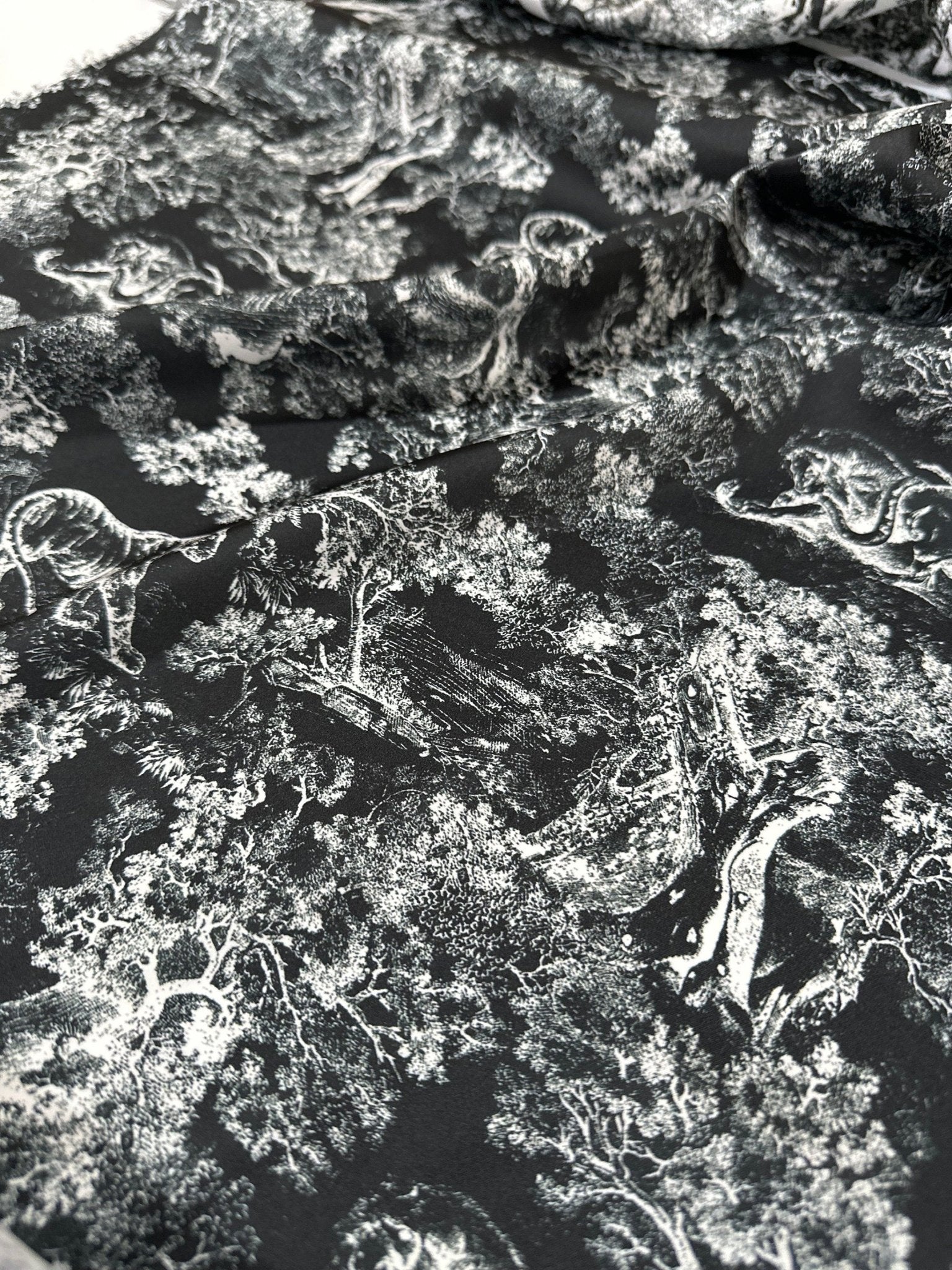 Wild Forest Pattern Fabric, Black White Animal Pattern Fabric - Whotex Online Fabric Store