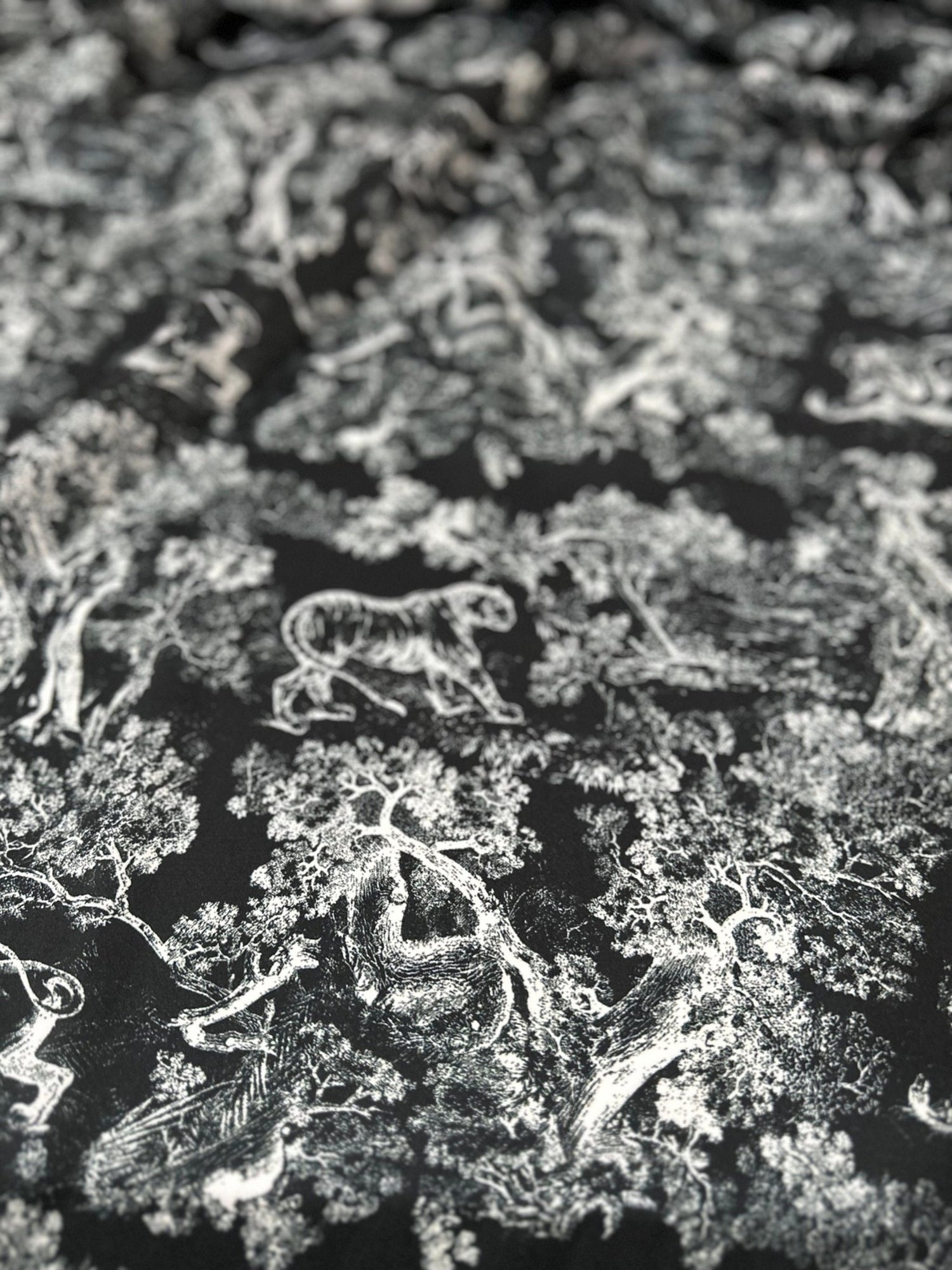 Wild Forest Pattern Fabric, Black White Animal Pattern Fabric - Whotex Online Fabric Store