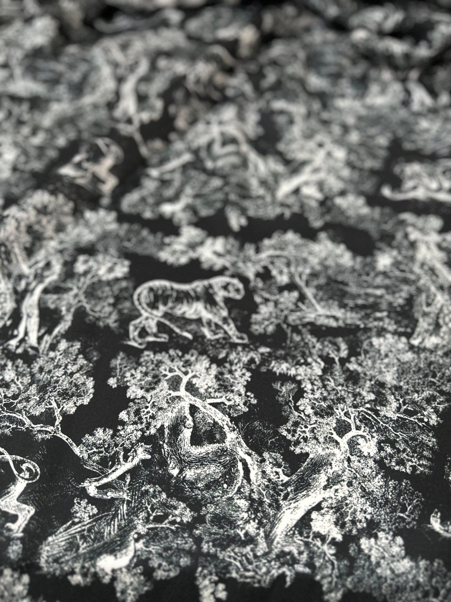 Wild Forest Pattern Fabric, Black White Animal Pattern Fabric - Whotex Online Fabric Store