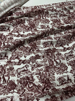 Wild Forest Pattern Fabric, Bordeaux White Animal Pattern Fabric - Whotex Online Fabric Store