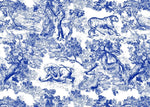 Wild Forest Pattern Fabric, Navy Blue White Animal Pattern Fabric - Whotex Online Fabric Store