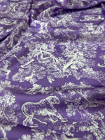 Wild Forest Pattern Fabric, Purple White Animal Pattern Fabric - Whotex Online Fabric Store