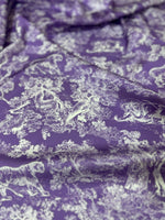 Wild Forest Pattern Fabric, Purple White Animal Pattern Fabric - Whotex Online Fabric Store