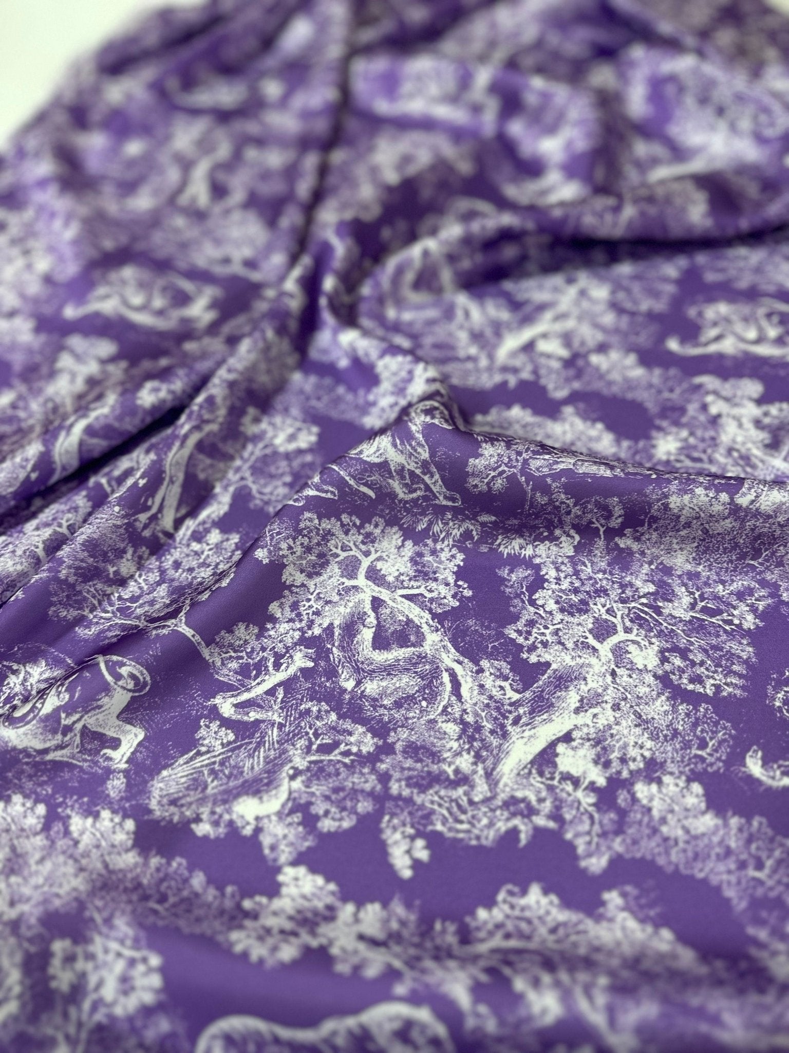 Wild Forest Pattern Fabric, Purple White Animal Pattern Fabric - Whotex Online Fabric Store